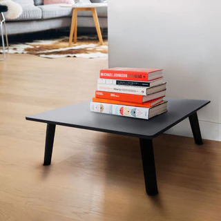 KASSA โต๊ะพับญี่ปุ่นลายผ้า ขนาด 60 x 60 ซม. สีเทา