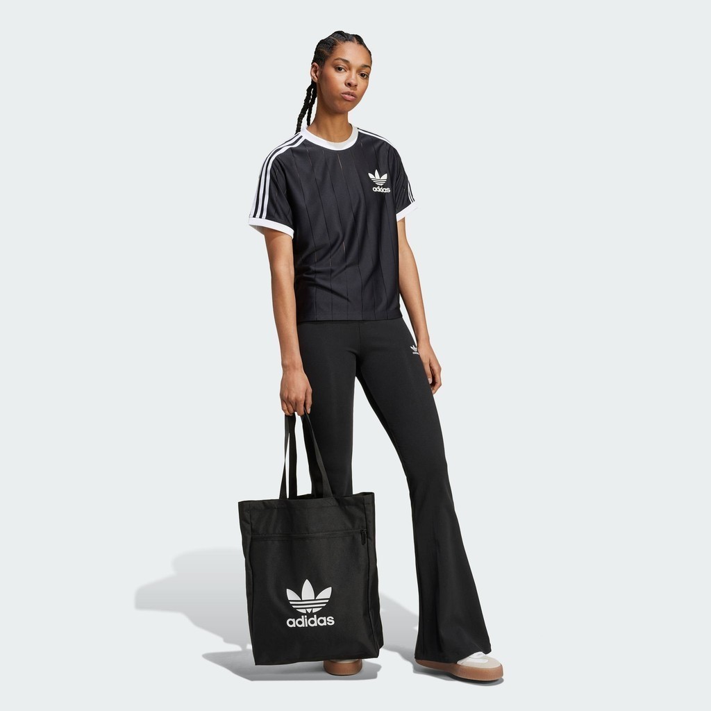 adidas Lifestyle Adicolor 3-Stripes Pinstripe Tee Women Black IX5505 ราคา ถูกที่สุด ดีลบีเคเค แกลเลอรีภาพที่ 4