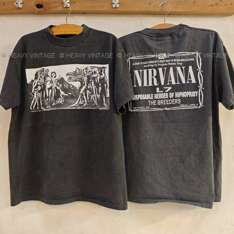 NIRVANA L7 1993 Bio Washed เสื้อวินเทจ เสื้อทัวร์ วงร๊อค heavy vintage shirt