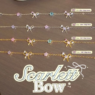 กำไล Scarlett Bow Bracelet กำไลโบว์พร้อมจี้ ปรับความยาวสายได้ - The Green B