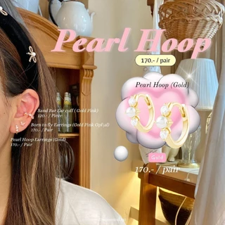 ต่างหู Pearl Hoop แมชง่าย สวยละมุน ก้านเงินแท้ S925- The Green Box