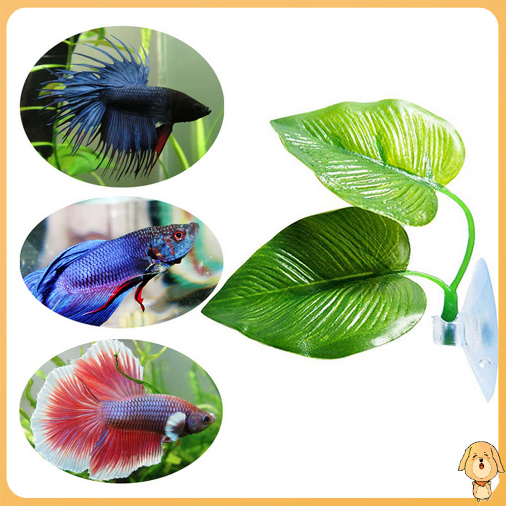 <COD> Artificial Plant Leaf Betta Hammock Fish Tank Spawning Rest Bed Aquariums Decor