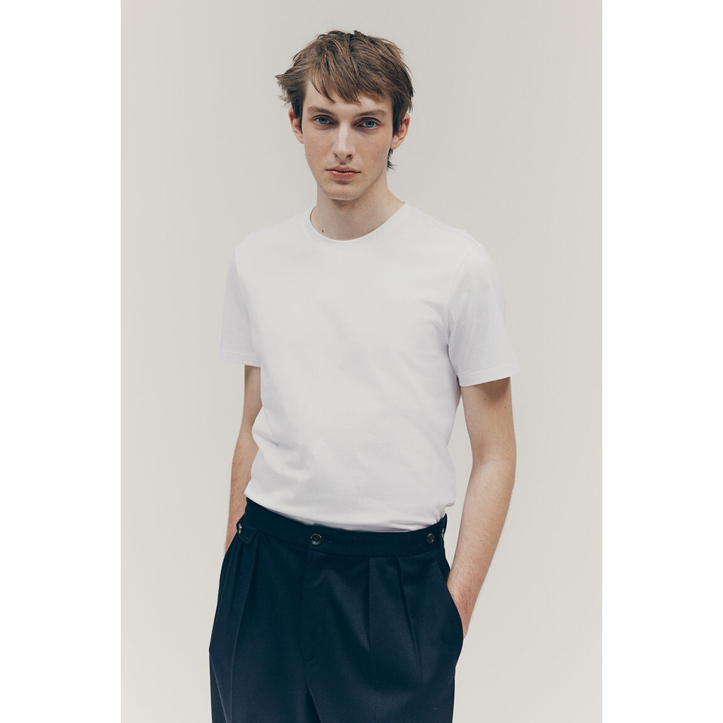 H&M(เอชแอนด์เอ็ม) เสื้อยืดผ้าฝ้าย Pima แบบ Slim Fit ผู้ชาย 101074_17