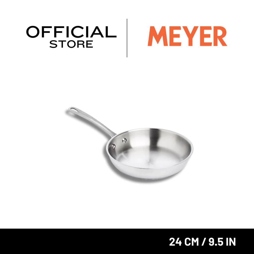 MEYER WHITE STEEL เครื่องครัวสเตนเลส สตีล กระทะทรงตื้น ขนาด 24 ซม./ 9.5 นิ้ว (71506-T)