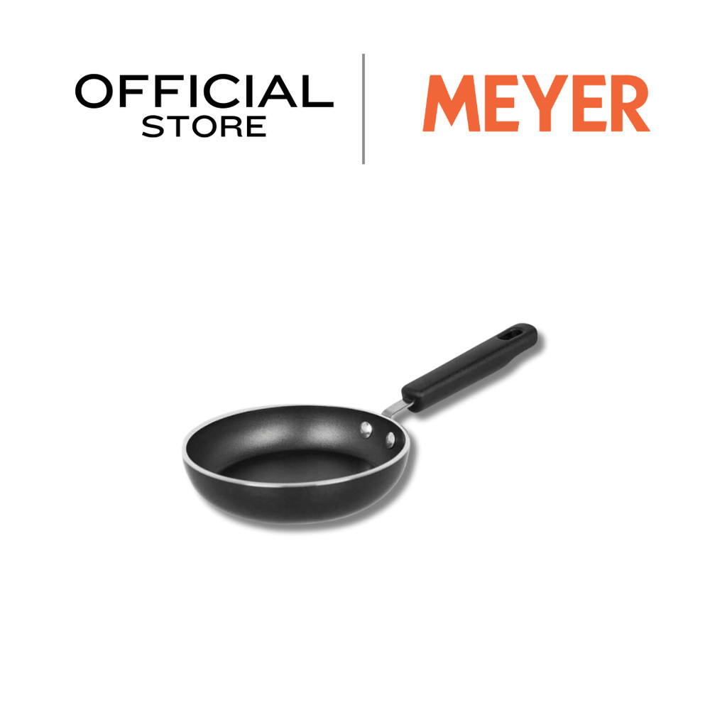 Meyer กระทะทรงตื้น กระทะไข่ดาว,แคมป์ปิ้ง ขนาด 12 ซม. สีดำ เคลือบผิวลื่น ไม่ติดกระทะ (21446-T)
