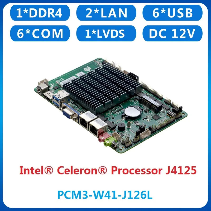 3.5" SBC Intel Celeron J4125 คอมพิวเตอร์อุตสาหกรรมแบบฝัง บอร์ดเดี่ยว 24Bit LVDS HDMI VGA