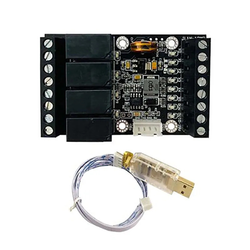 PLC FX1N-10MR เอาต์พุตรีเลย์ 1AD(0-10V) 1DA(0-3.3V) ตัวควบคุมการเขียนโปรแกรมพร้อมสายโปรแกรม USB to L