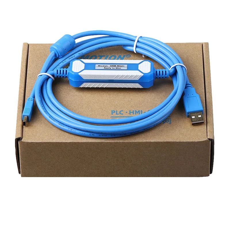 สายเคเบิลสำหรับการเขียนโปรแกรมหน้าจอสัมผัส Inovance H1U Mitsubishi Q FX Panasonic PLC สายดาวน์โหลดข้