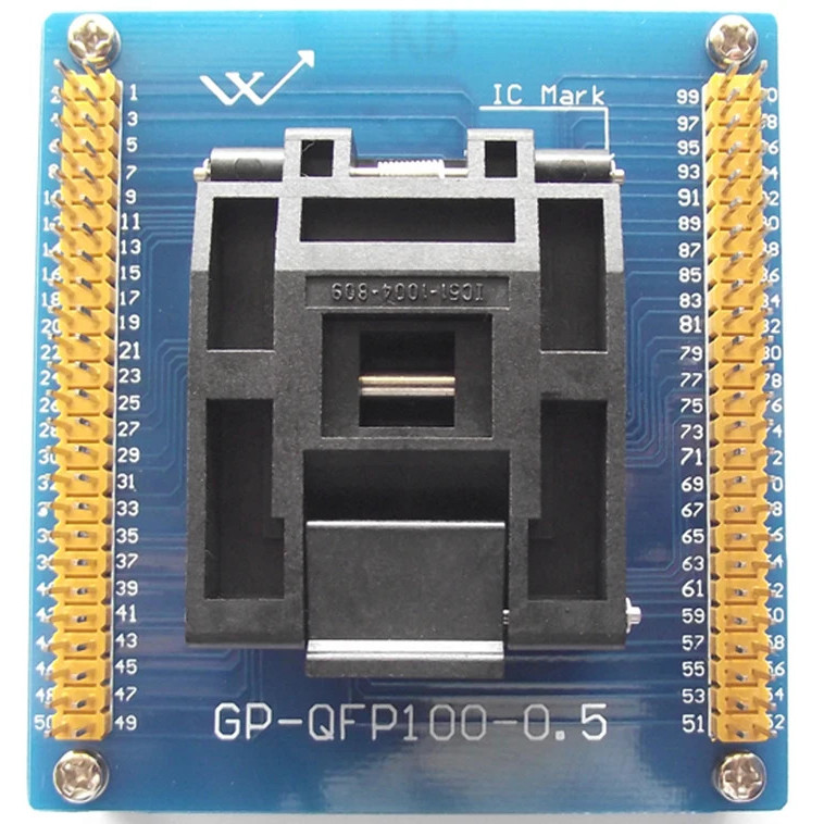 บล็อกทดสอบ IC51-1004-809-23 QFP100 TQFP100 LQFP100 บล็อกการเขียนโปรแกรม