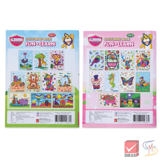 Master Art สมุดภาพระบายสี สมุดระบายสีสัตว์ ลายโลกแฟนตาซี FUN&LEARN 100G 10 แผ่น จำนวน 1 เล่ม