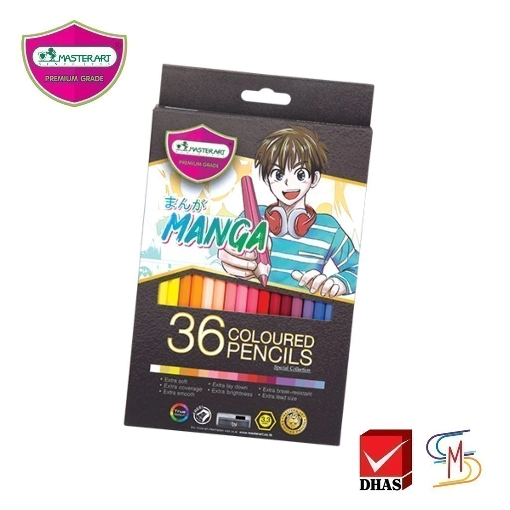 Master Art มาสเตอร์อาร์ต สีไม้ ดินสอสี 36 สี รุ่นมังงะ จำนวน 1 กล่อง