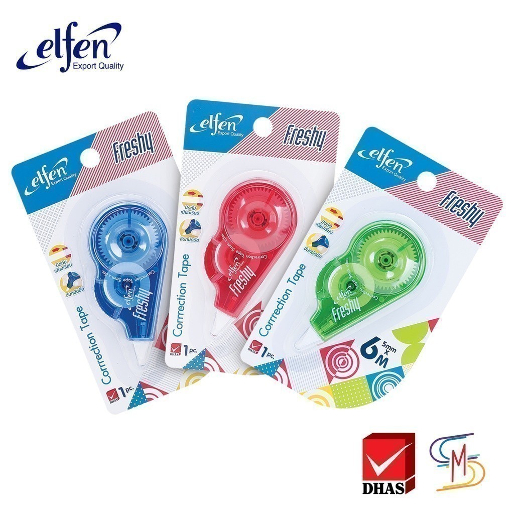 Elfen เอลเฟ่น เทปลบคำผิด 6M รุ่นเฟรชชี่ (คละสี)