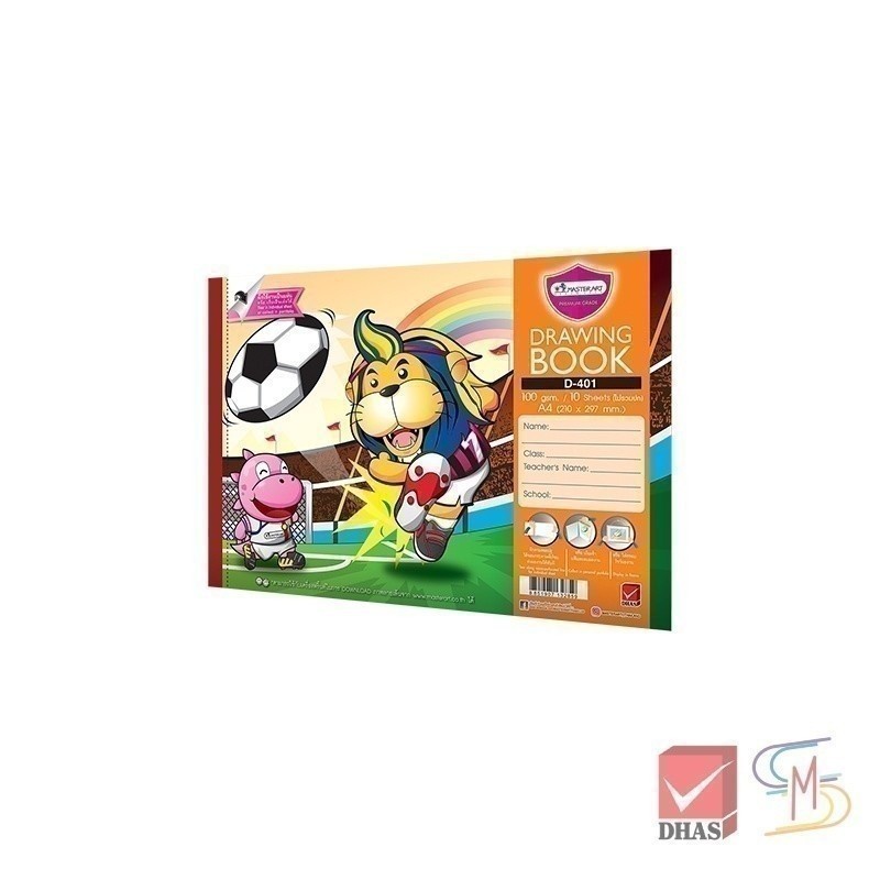 Master Art สมุดวาดรูป สมุดวาดเขียน 100G 10 แผ่น D-401 (คละลาย) จำนวน 1 เล่ม - รูปที่ 3