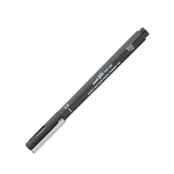 Uni ปากกา ปากกาตัดเส้น PIN 08-200 BLACK จำนวน 1 แท่ง