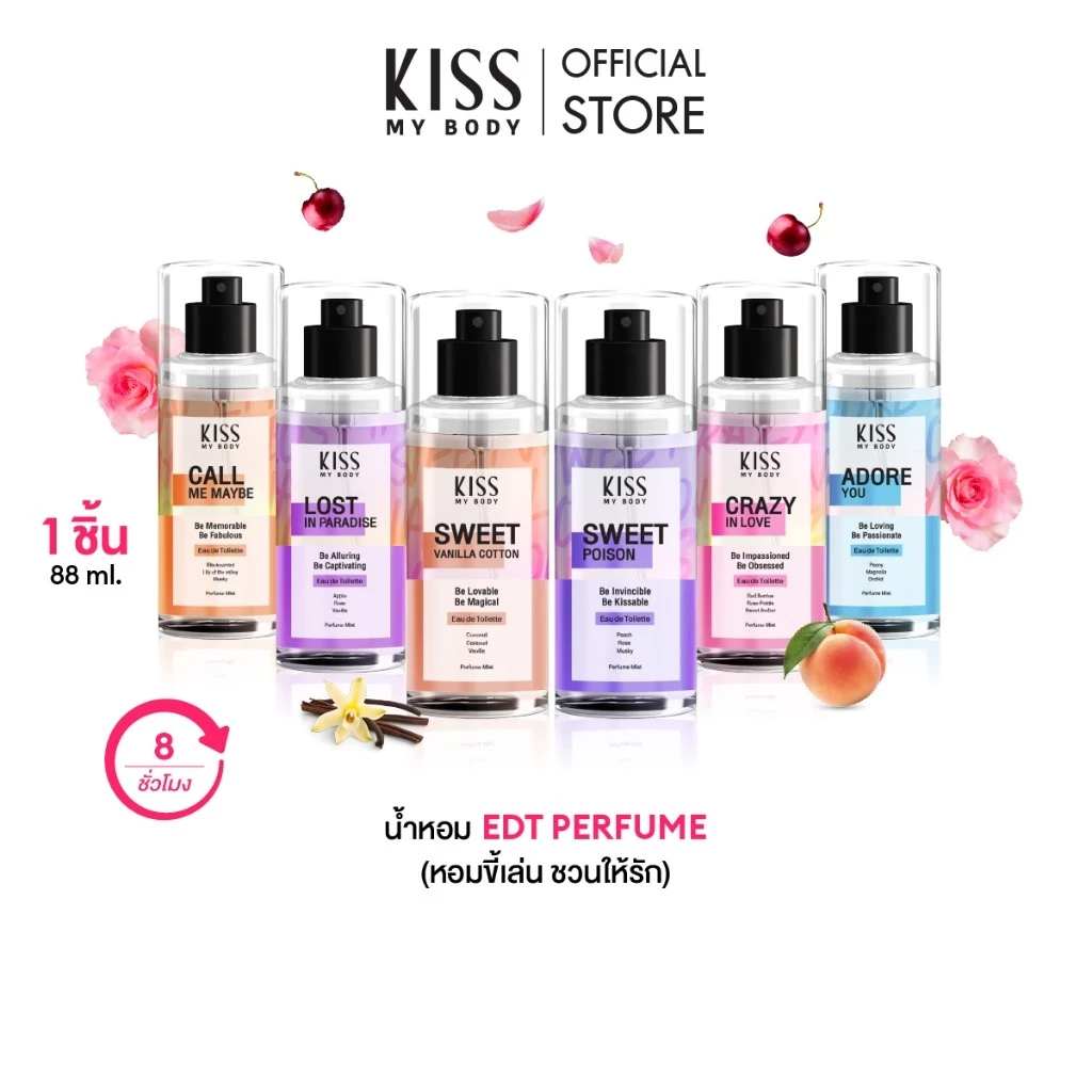 [น้ำหอม 33 กลิ่น] Kiss My Body น้ำหอม Body Mist & Genderless EDT & Summer EDT 88 ml. (เลือกกลิ่นได้) thumbnail 7