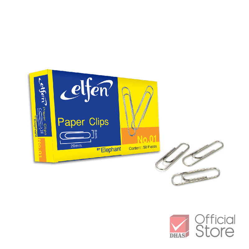 Elfen ลวดเสียบกระดาษ แบบกลม No.1 33 มม. จำนวน 1 กล่อง