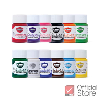 Master Art ชุดพร้อมใช้ สีโปสเตอร์ 15 มล. 12 สี และ พู่กัน พู่กันหัวกลม รุ่นจิตรกรน้อย จำนวน 1 ชุด