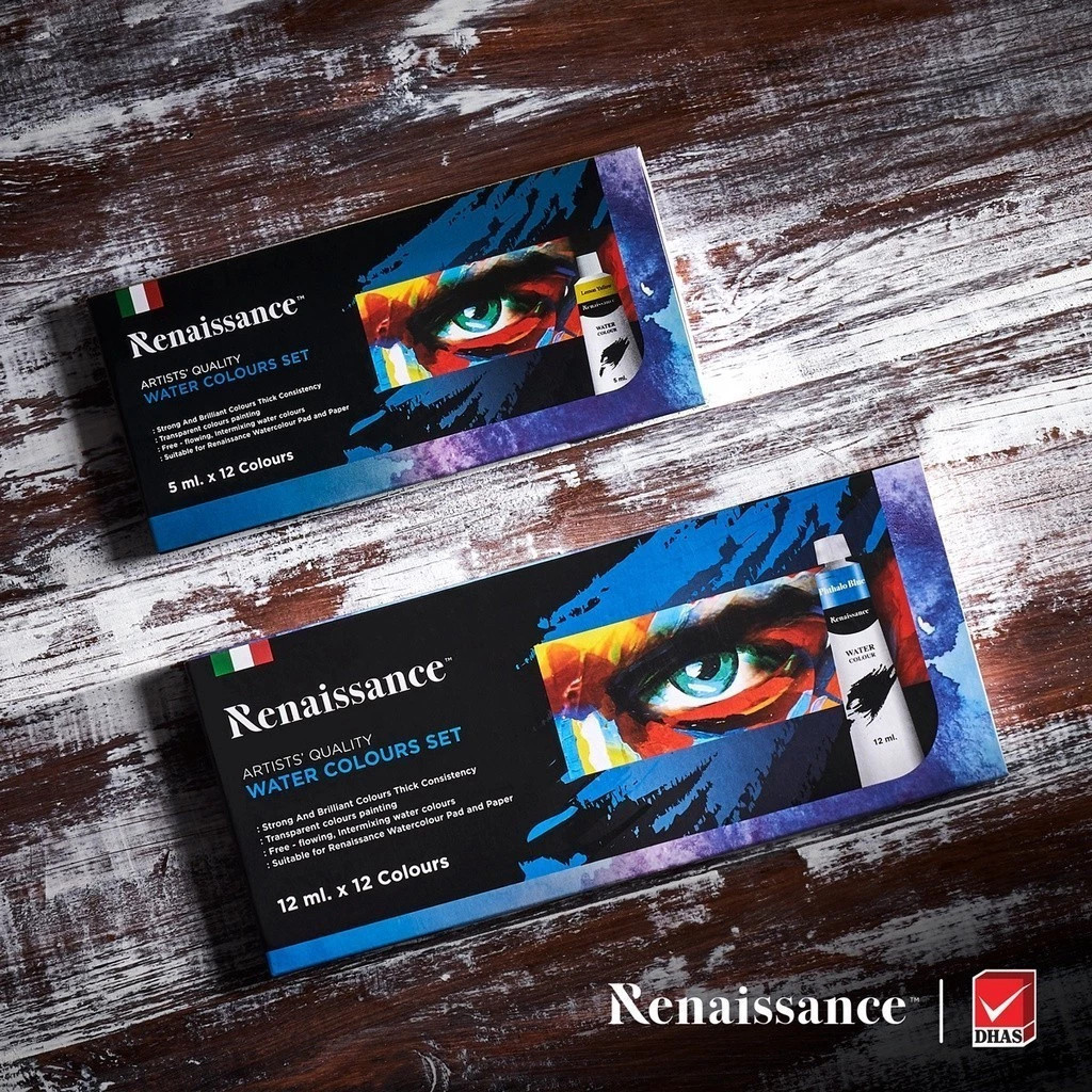 Renaissance ชุดพร้อมใช้ สีน้ำ 12 สี 12 มล. และ จานผสมสีนํ้า จำนวน 1 ชุด — صورة 2