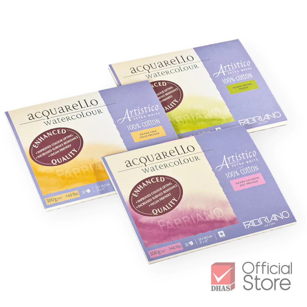 Fabriano กระดาษวาดเขียน สีน้ำ อาร์ตติสติโก้ 23x30.5cm 300G จำนวน 20 แผ่น