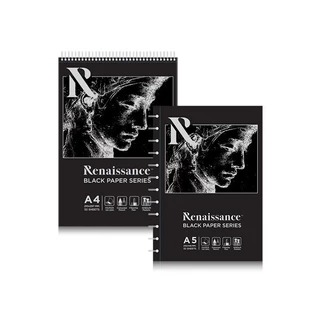 Renaissance สมุด สมุดกระดาษดำ A5 และ A4 จำนวน 1 เล่ม
