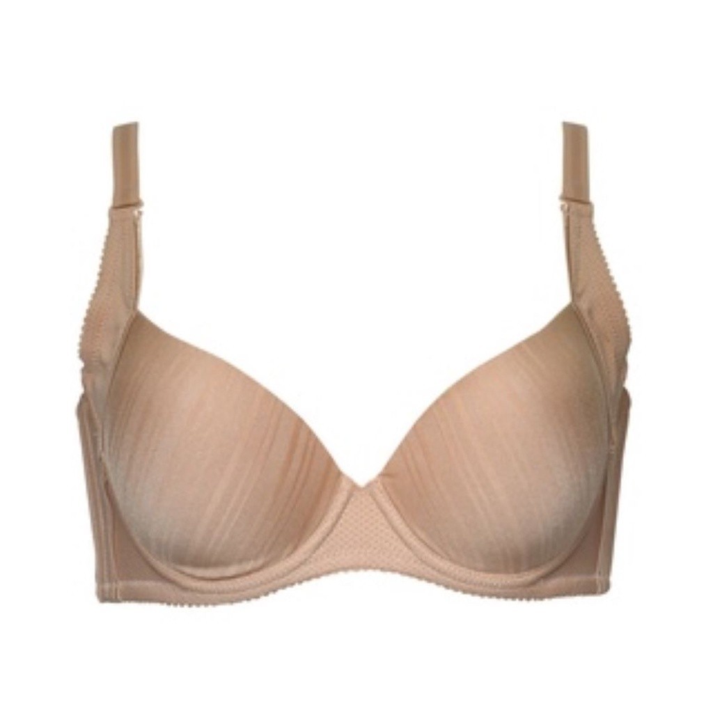 Triumphเสื้อชั้นในมีโครงไม่ดันทรงด้านข้างเต้าทรงตัดเย็บแบบเสริมไซด์ซัพพอร์ทรุ่นPureInvisibleWHPรหัส10188657 สีเนื้อ 6106