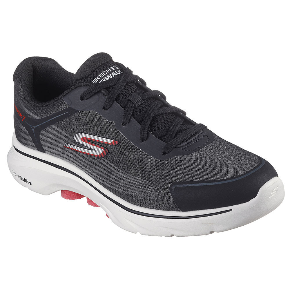 Skechers สเก็ตเชอร์ส รองเท้าผู้ชาย Men GOwalk 7 Alen Walking Shoes - 216556-BKRD Air-Cooled Goga Mat
