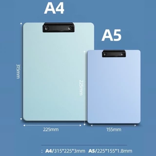 คลิปบอร์ด A4/A5 กันสนิม มีรูแขวน แผ่นรองเขียน สีพาสเทล กระดานรองเขียน