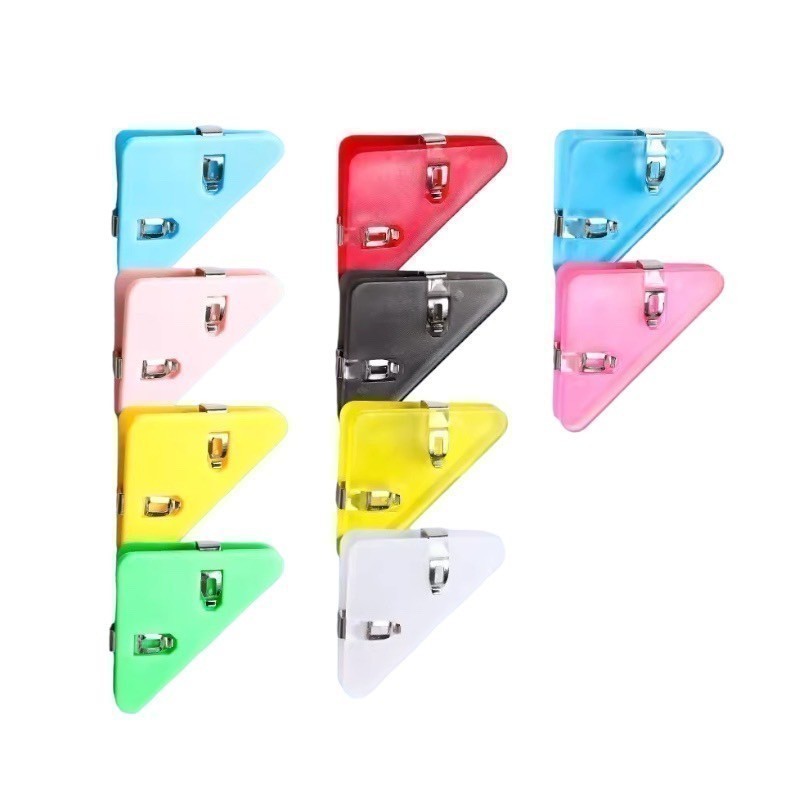 คลิปหนีบกระดาษ สีพาสเทล คลิปมุม ที่หนีบกระดาษ คละสี - 5