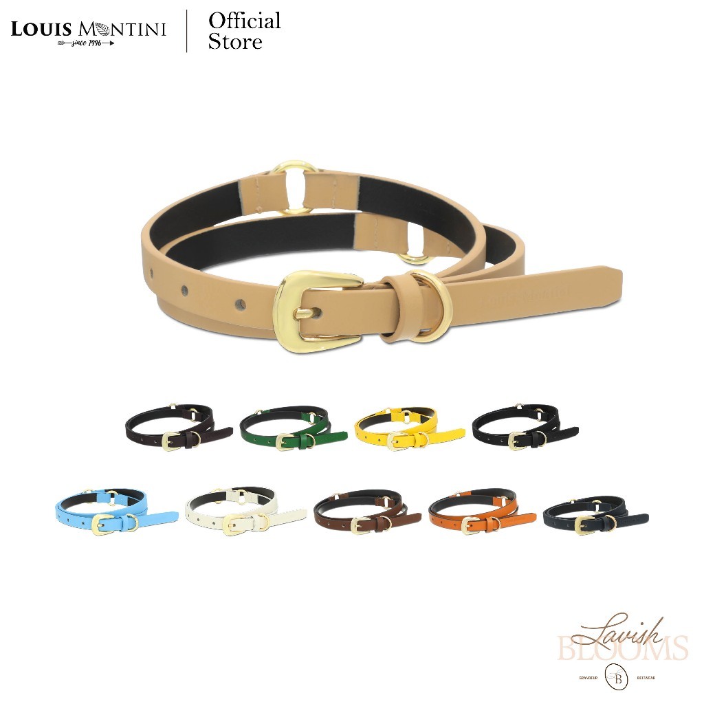 Louis Montini (Lavish Blooms) เข็มขัดผู้หญิง หนังวัวแท้ Women Belts MGW134