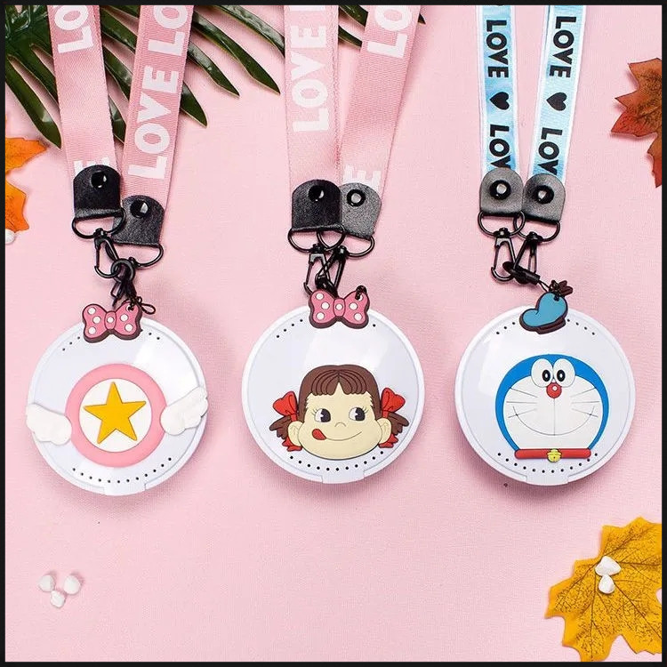 กล่องใส่รีเทนเนอร์การ์ตูนน่ารัก แบบพกพา กระจกแต่งหน้าพร้อมฟังก์ชั่นเก็บเครื่องสำอาง