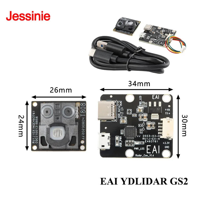 โมดูลเซ็นเซอร์ระยะลิดาร์ EAI YDLIDAR GS2 28Hz 300M 100 °   ระบบสแกนหลีกเลี่ยงสิ่งกีดขวาง