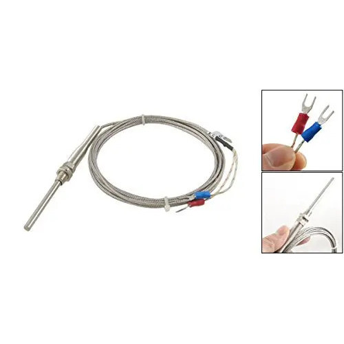 จัดส่งฟรี 10 ชิ้น โพรบ M8 เส้นผ่านศูนย์กลาง 5*100 มม. เส้น PT100 เซ็นเซอร์วัด สายเคเบิลป้องกัน 2 เมต