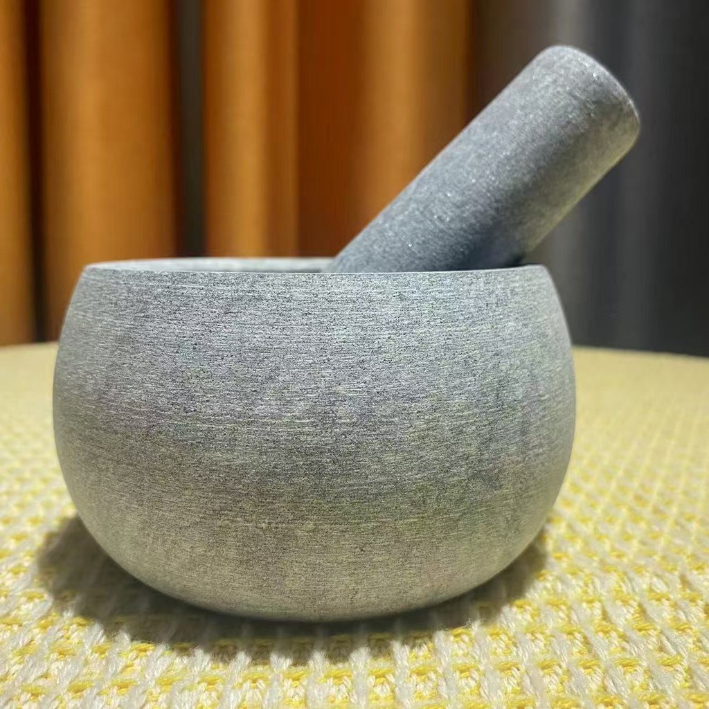 Can Coffee  ครกหิน พร้อมสาก ทรงลึก ใช้งานตำพริก ตำกระเที่ยมได้จริง ขนาด 4นิ้ว RK4L