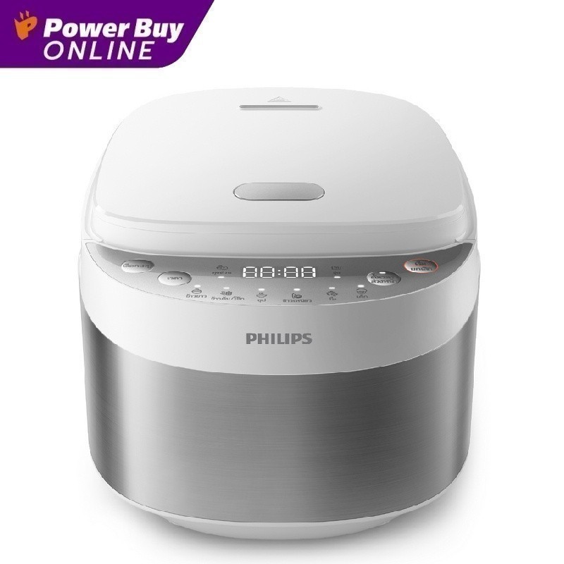 Philips หม้อหุงข้าวดิจิตอล AI (540 วัตต์, 0.85 ลิตร, สีสแตนเลส) รุ่น HD3170/35