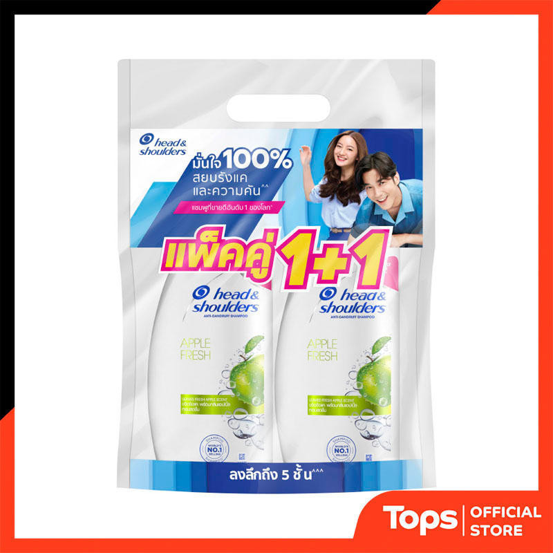 HEAD&SHOULDER เฮดแอนด์โชว์เดอร์แชมพูแอนตี้แดนดรัฟแอปเปิ้ลเฟรช 370มล. 1แถม1 [4902430955737]