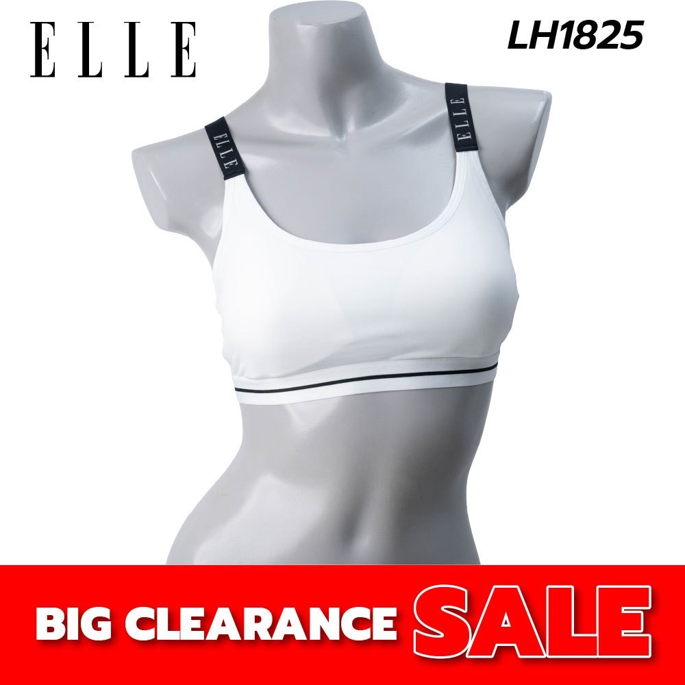 Elle เสื้อชั้นในแบรนด์ดัง  บราไร้โครง/ Sport Bra/บังทรง แต่งผ้าตาข่าย  ฟองน้ำถอดออกได้   รุ่น LH1825 เข้าคู่กางเกงใน