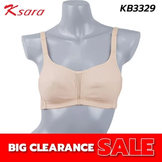 Ksara เสื้อชั้นใน KB3329 ของแท้ เกรด A บราไร้โครง เสริมฟองน้ำแบบตัดต่อ เก็บเนื้อด้านข้าง ตะขอหลัง2แถวปรับ3ระดับ