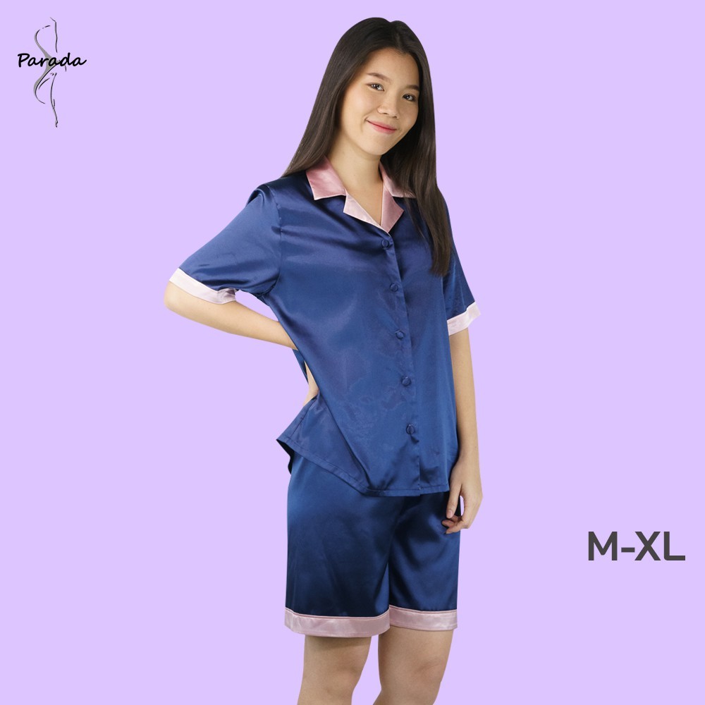 Parada ชุดนอน CW9506  PAJAMA  ของแท้ มาใหม่ สำหรับผู้หญิง  เสื้อแขนสั้น+กางเกงขาสั้น ผ้าซาติน บางเบา สวมใส่สบาย - รูปที่ 6