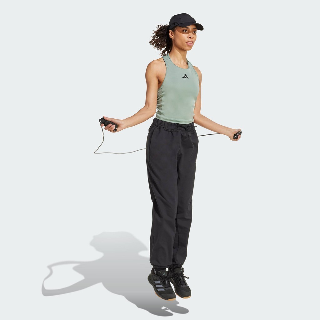 adidas Gym & Training บราท็อปเว้าหลัง Power 3-Stripes ผู้หญิง สีเขียว JJ3509 - รูปที่ 2