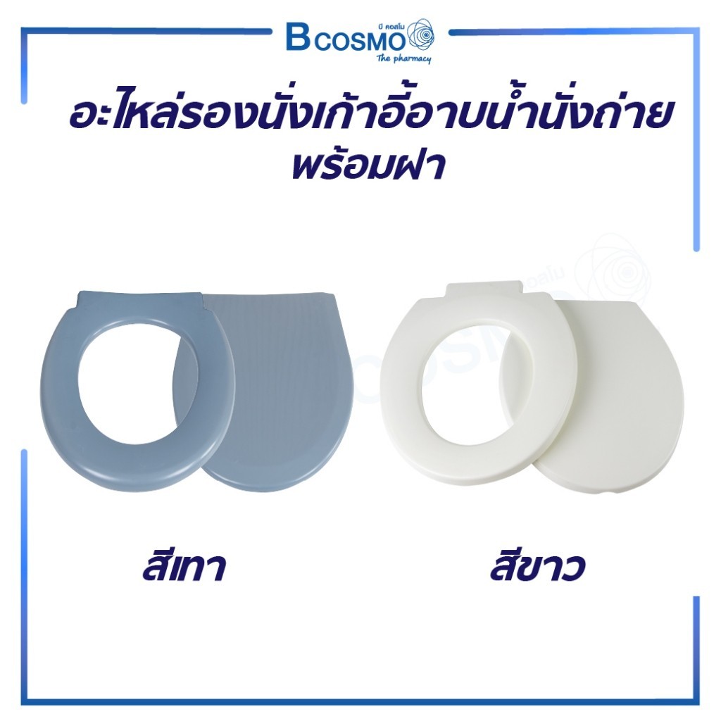 อะไหล่รองนั่ง ฐานพลาสติก คุณภาพดี แข็งแรง ทนทาน พร้อมฝาปิด สีขาว สีเทา รุ่น 615 , 616 ,8996