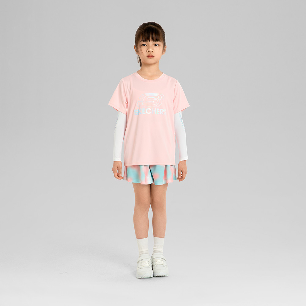 Skechers สเก็ตเชอร์ส เด็กผู้หญิง Girls Short Sleeve Tee and Skirt Set - P224G128-04KQ