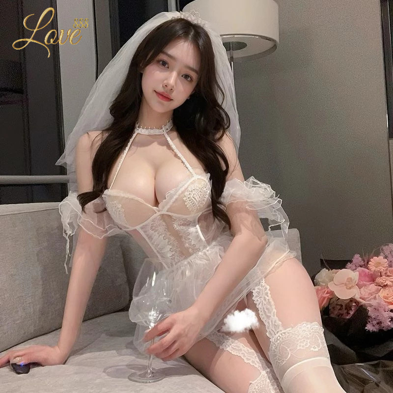 ชุดนอนเซ็กซี่ ชุดนอนไม่ได้นอน รุ่น C445 เจ้าสาวเวดดิ้ง ชุดคอสเพลย์ พร้อมส่งจากไทย
