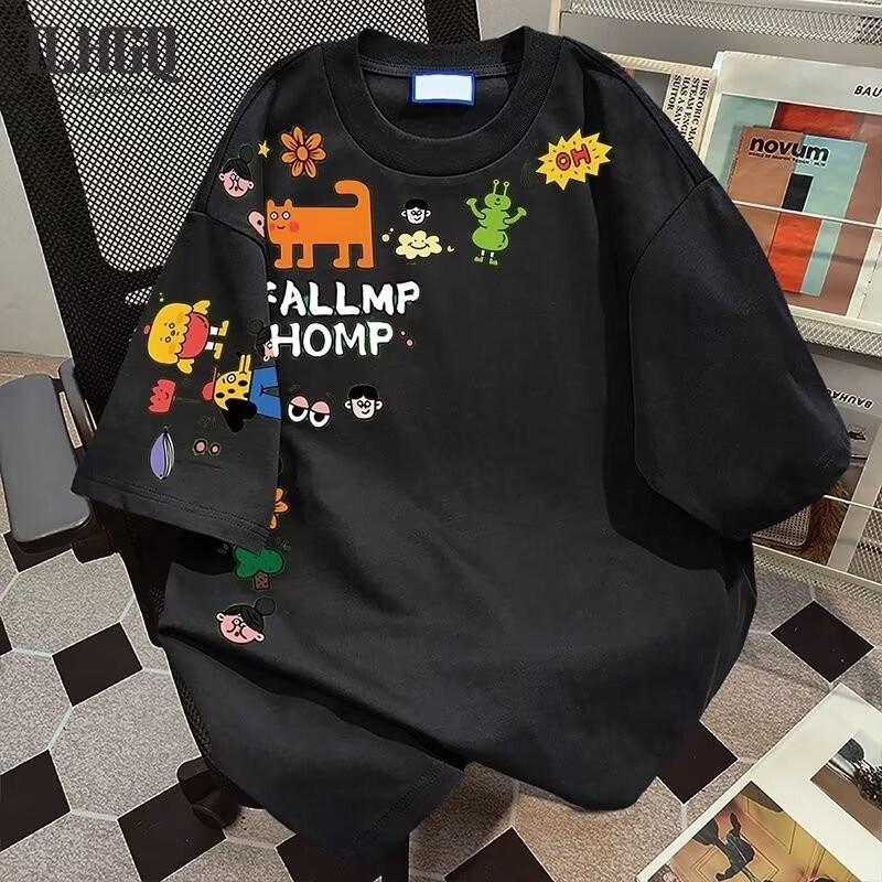 TLHGQ ซีจีเอฟ ผ้าฝ้ายแขนสั้นเสื้อยืดเด็กทารกและเด็กผู้หญิงฤดูร้อนใหม่หลวมครึ่งแขน