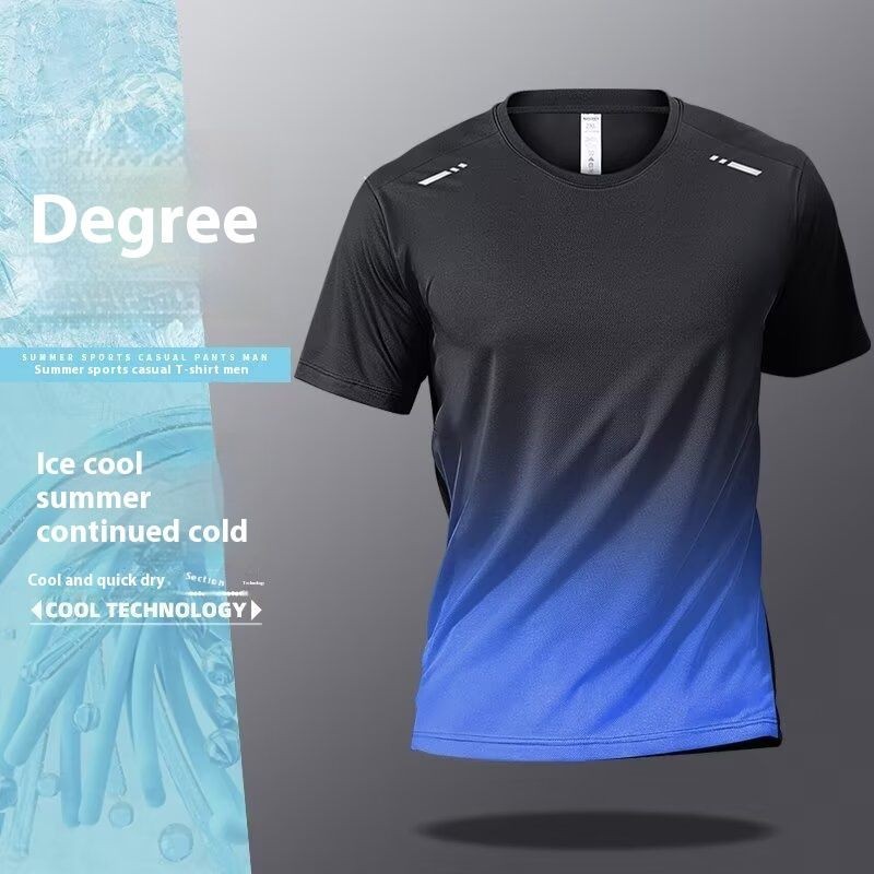 เสื้อยืดทรงหลวมทันสมัยไล่ระดับสีดําและสีเทาสําหรับวัยรุ่น - รูปที่ 6