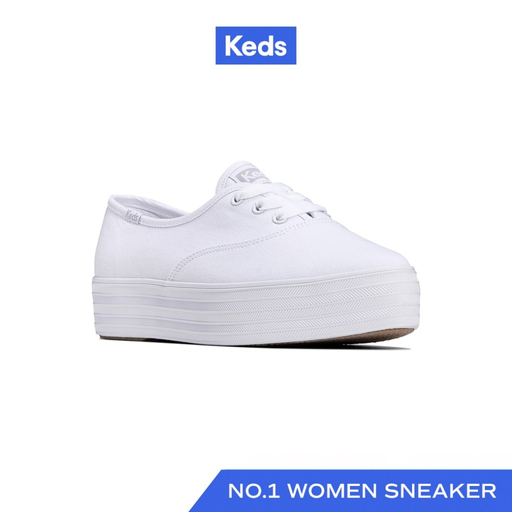 KEDS รองเท้าผ้าใบ มีส้น รุ่น TRIPLE SEASONAL SOLIDS สีขาว ( WF49946 )