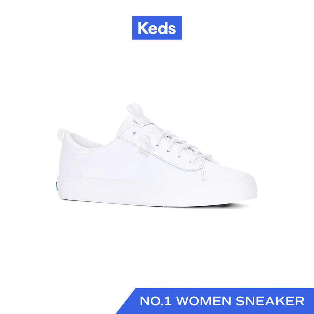 KEDS รองเท้าผ้าใบหนัง แบบผูกเชือก รุ่น KICKBACK LEATHER WHITE สีขาว ( WH65543 )