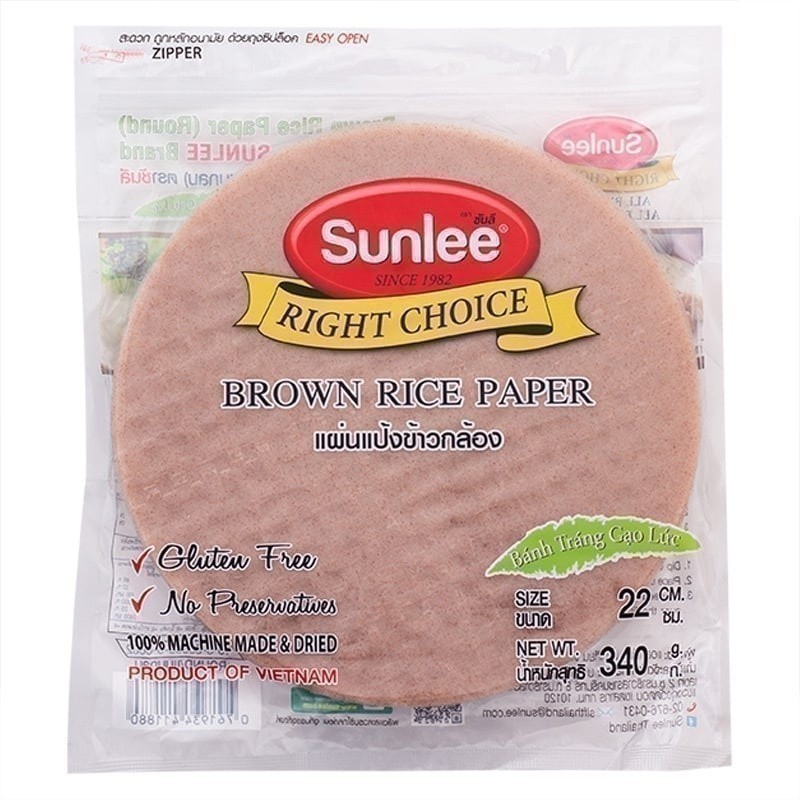 SUNLEE ซันลีแผ่นแป้งข้าวกล้องเวียดนามกลม 340กรัม [0761934411880]