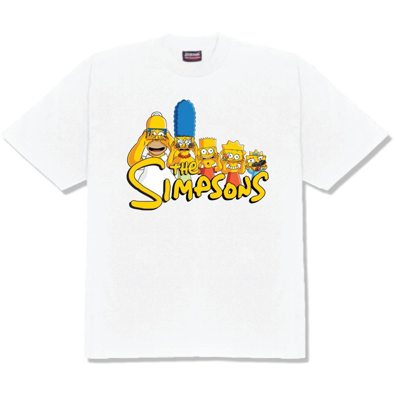 เสื้อยืดคอ Simpsons สีขาว