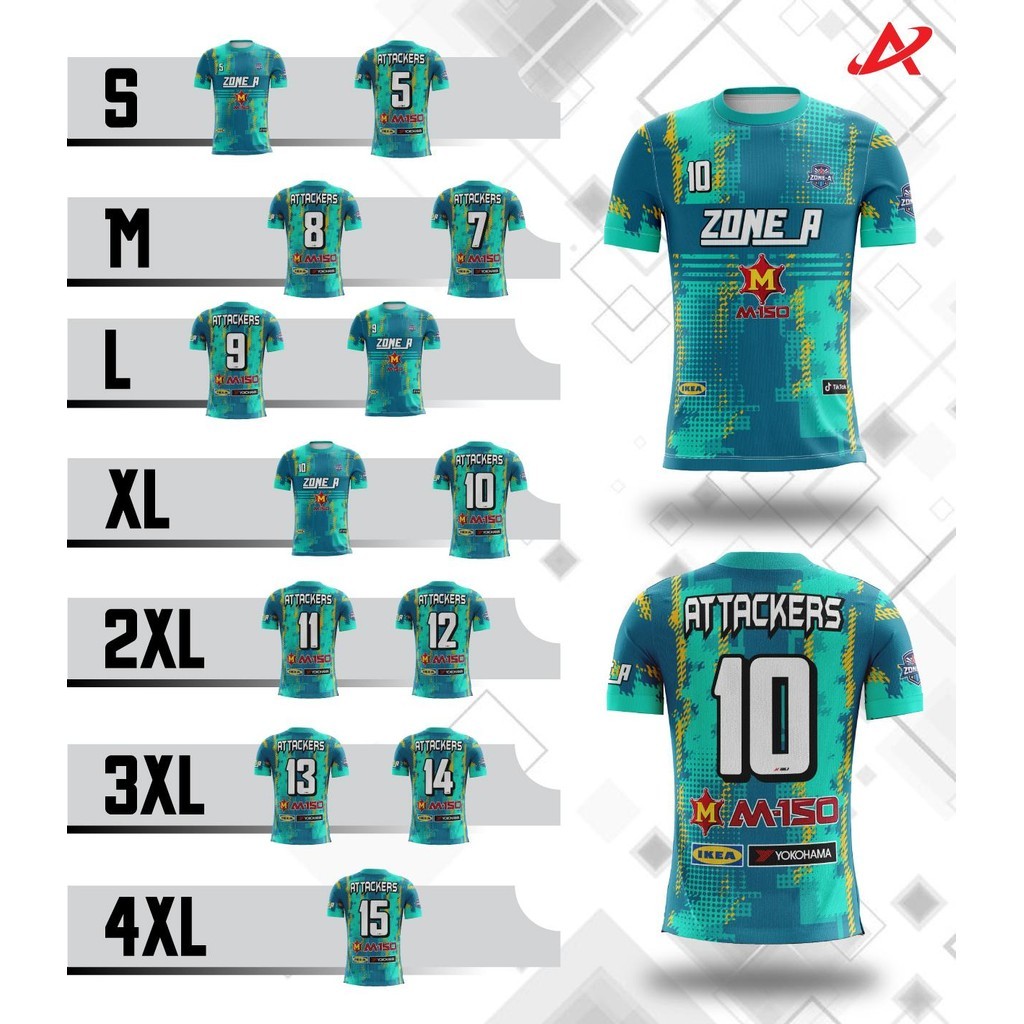 เสื้อพิมพ์ลาย Zone A รุ่น Attackers Zone A  ผู้โจมตี เสื้อพิมพ์ลายสวยๆ สีสดใส