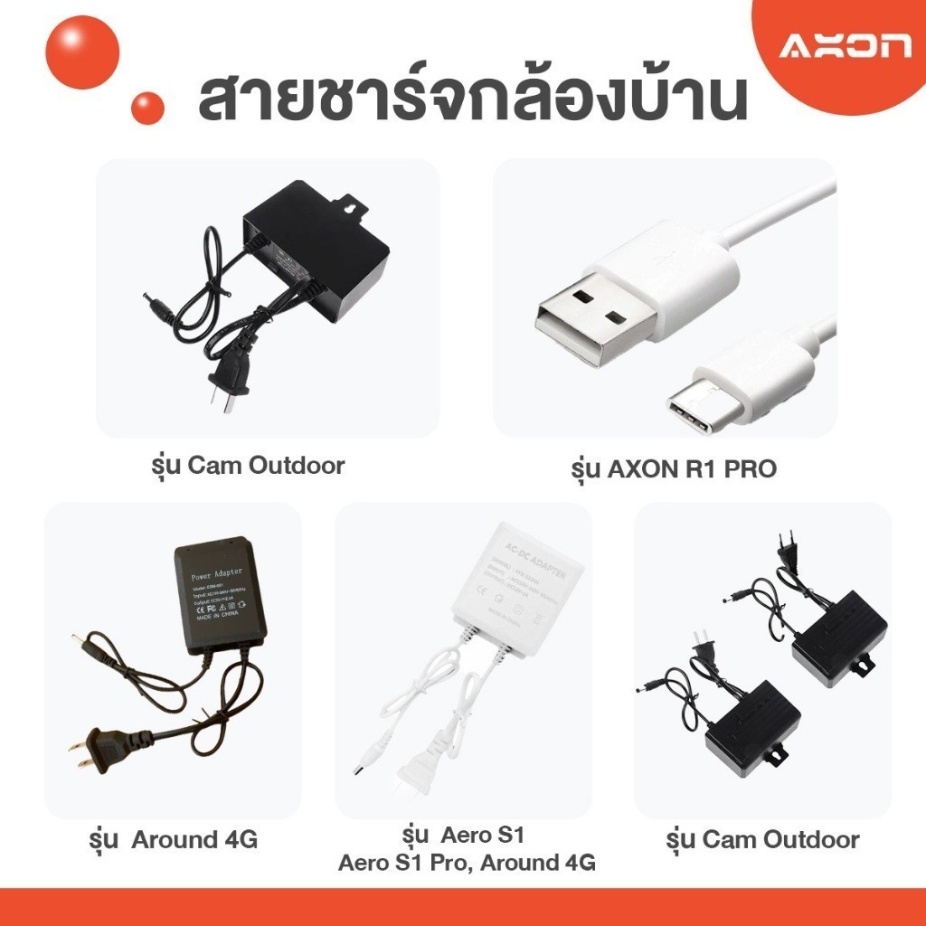 DC อะแดปเตอร์ Adapter 12V 2A ของแท้ ใช้กับกล้องวงจรปิด AXON